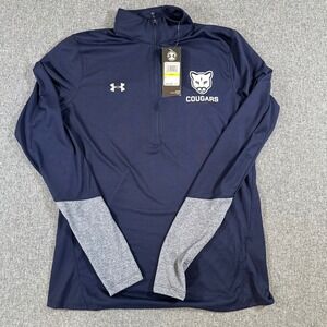 Under Armour Womens Cougars 1/4 Zip Pullover Navy‎ Blue Active Shirt Size M NWT